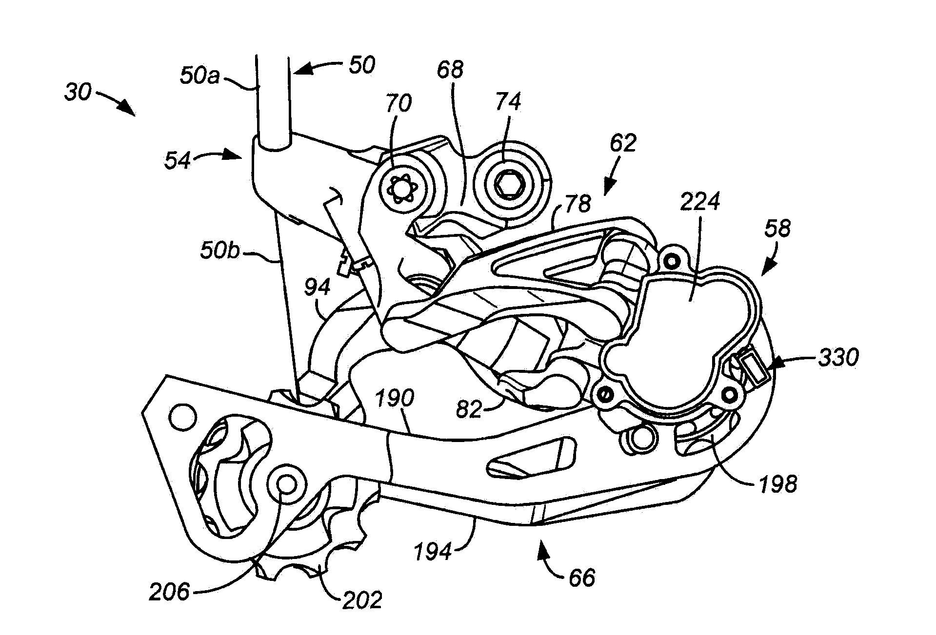 Bicycle derailleur with rotation resistance