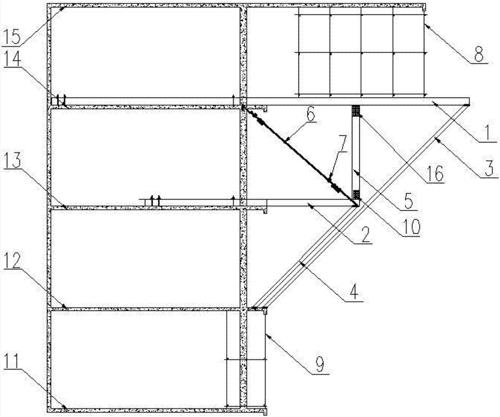 Formwork support system for large-span overhanging structure and construction method of formwork support system