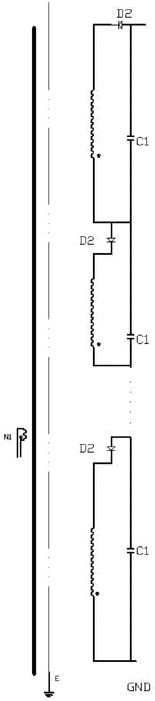 High-frequency step-up transformer and progressive high-frequency step-up rectifying transformer