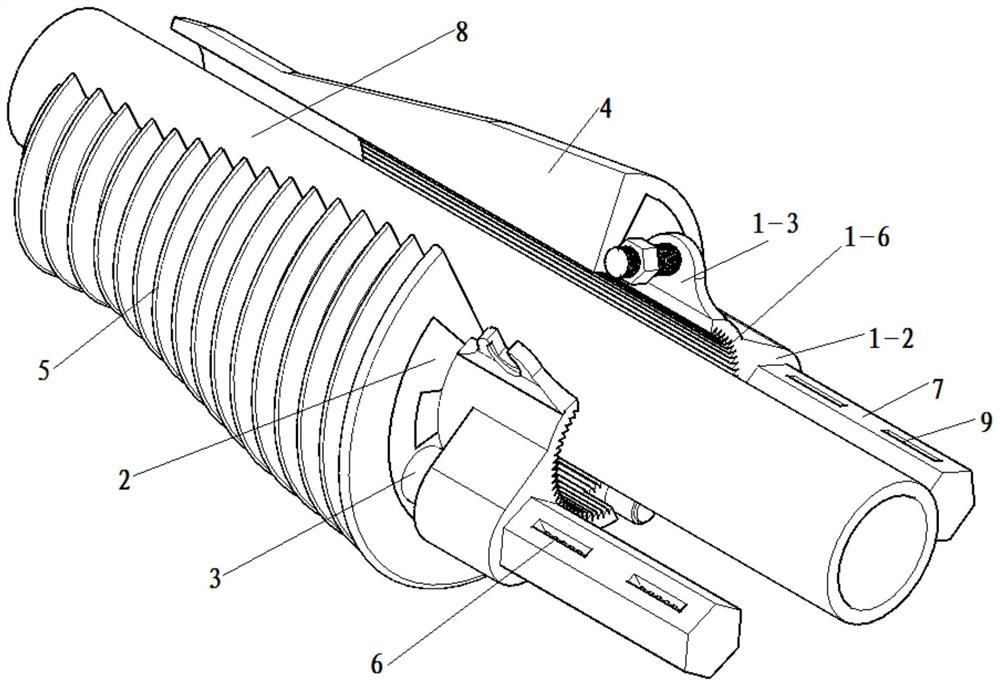 Energy-saving type tunnel advanced small pipe fast-assembly grout stopping structure