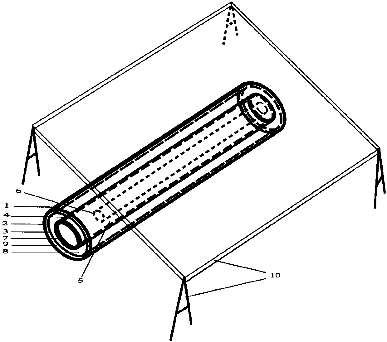 Solar hydrogen permeation membrane reaction device and use method thereof