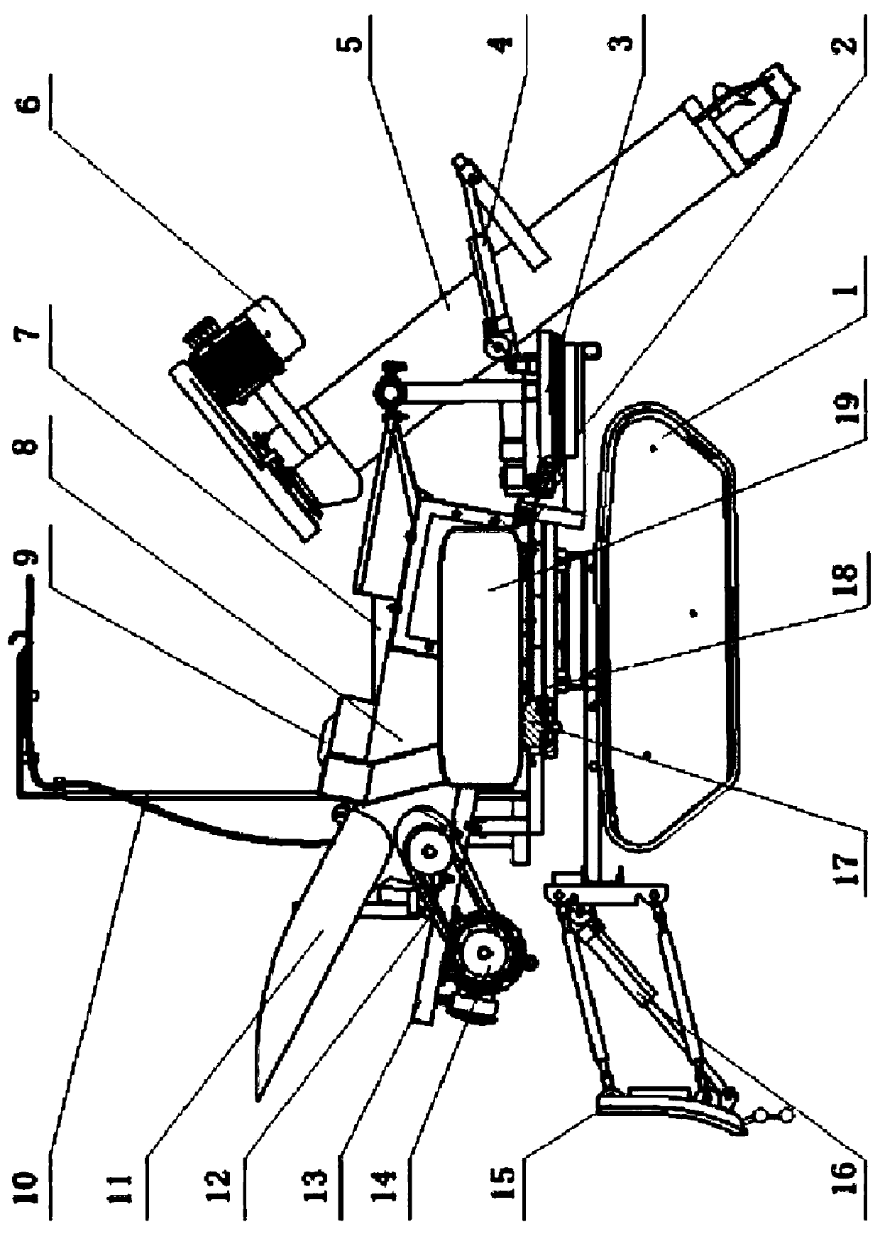 Sucking and throwing separated type steering granary flattening robot