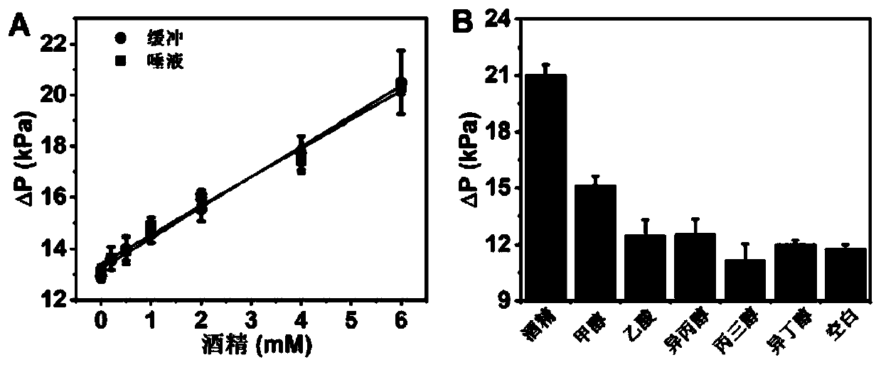 Nanometer enzyme-aerogel composite material, detection method of alcohol content in saliva and detection method of glucose content in blood