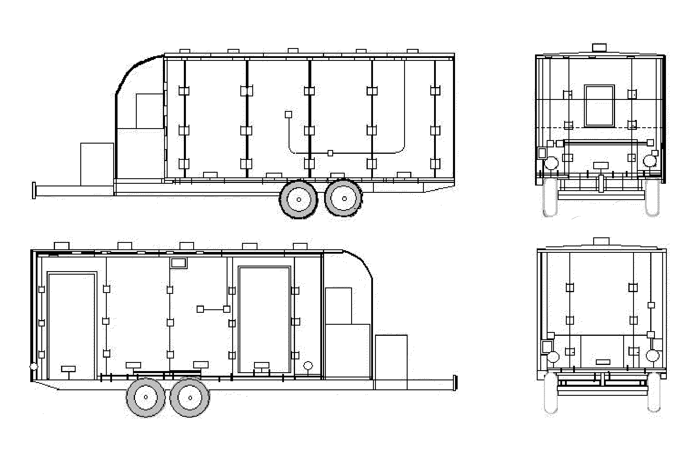 Off-road mobile services self-powered  trailer with redundant power supply