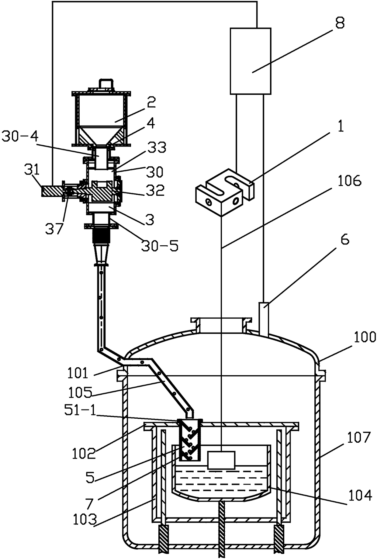 Automatic charging device for single crystal furnace and operation method of automatic charging device