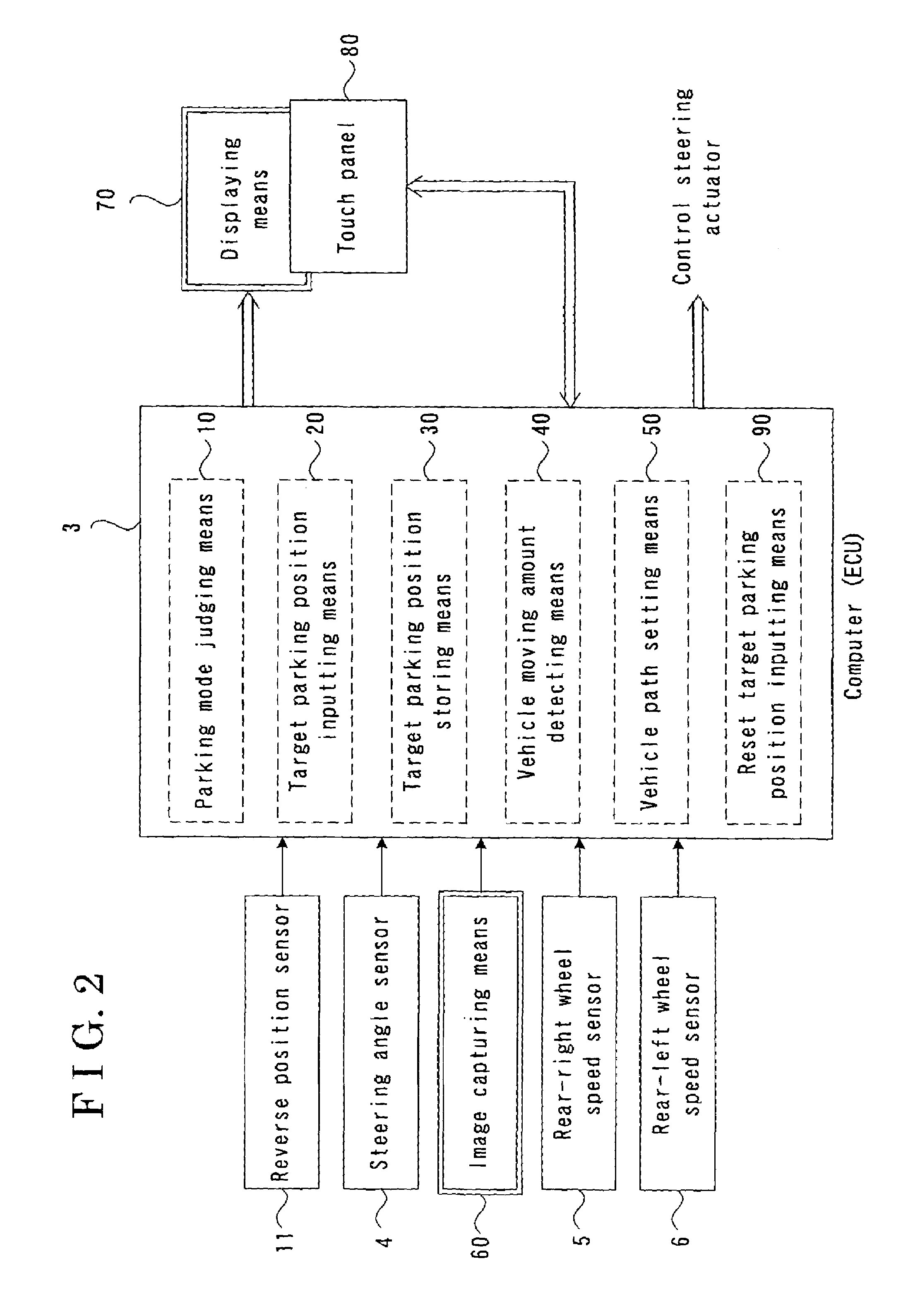 Vehicle backward movement assist device and vehicle parking assist device