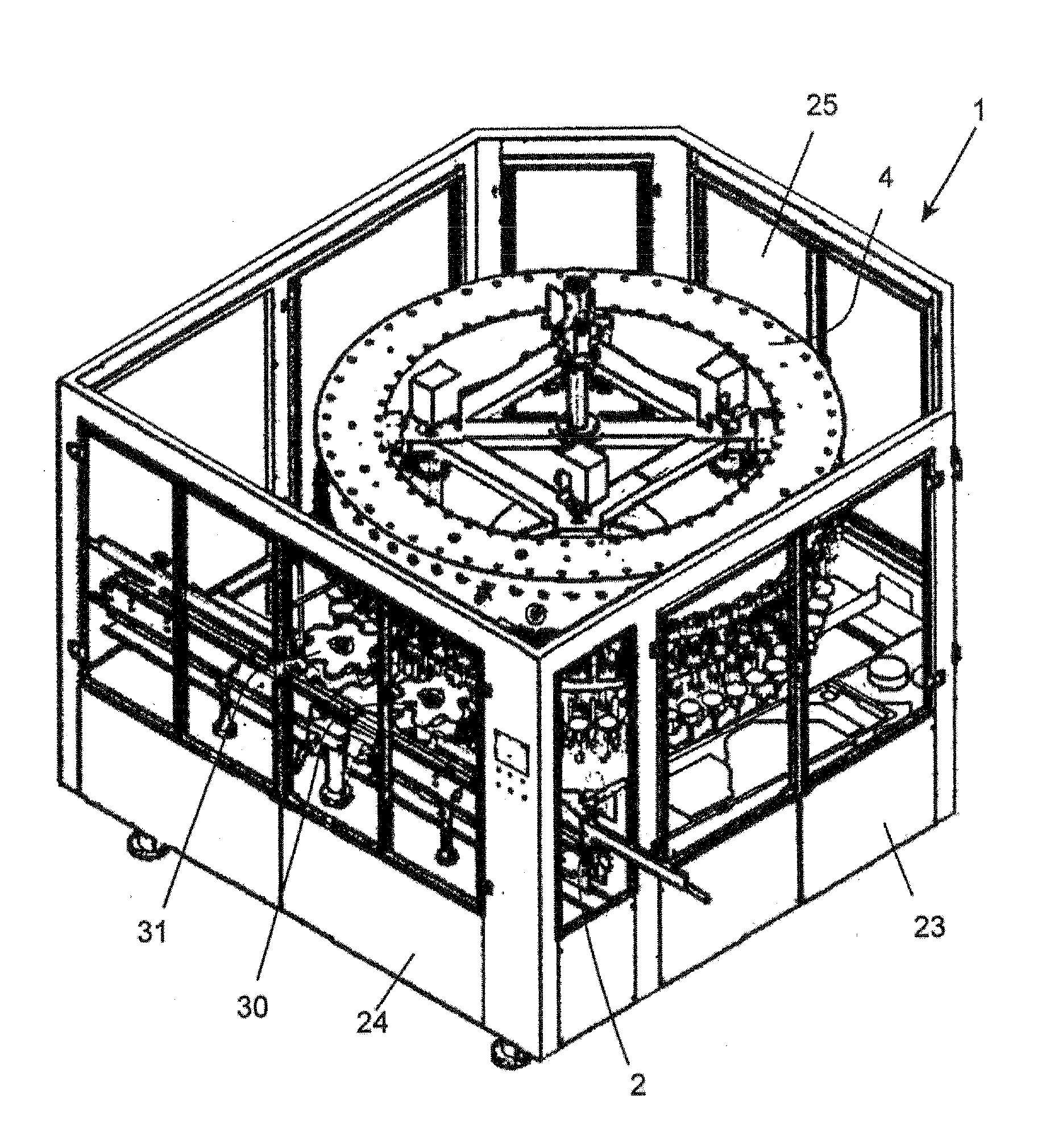 Rotary filling machine for filling containers with liquids