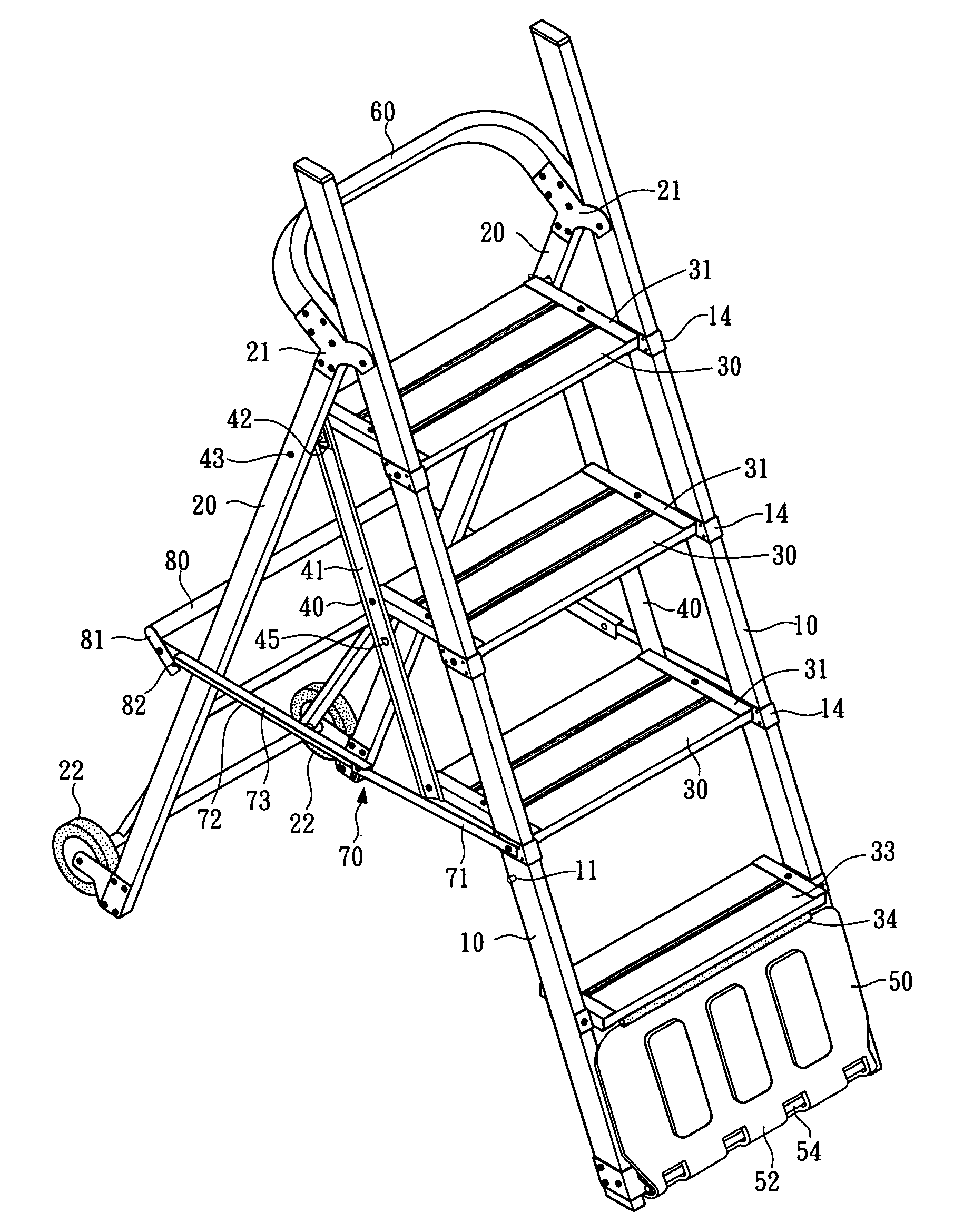 Combination hand truck ladder