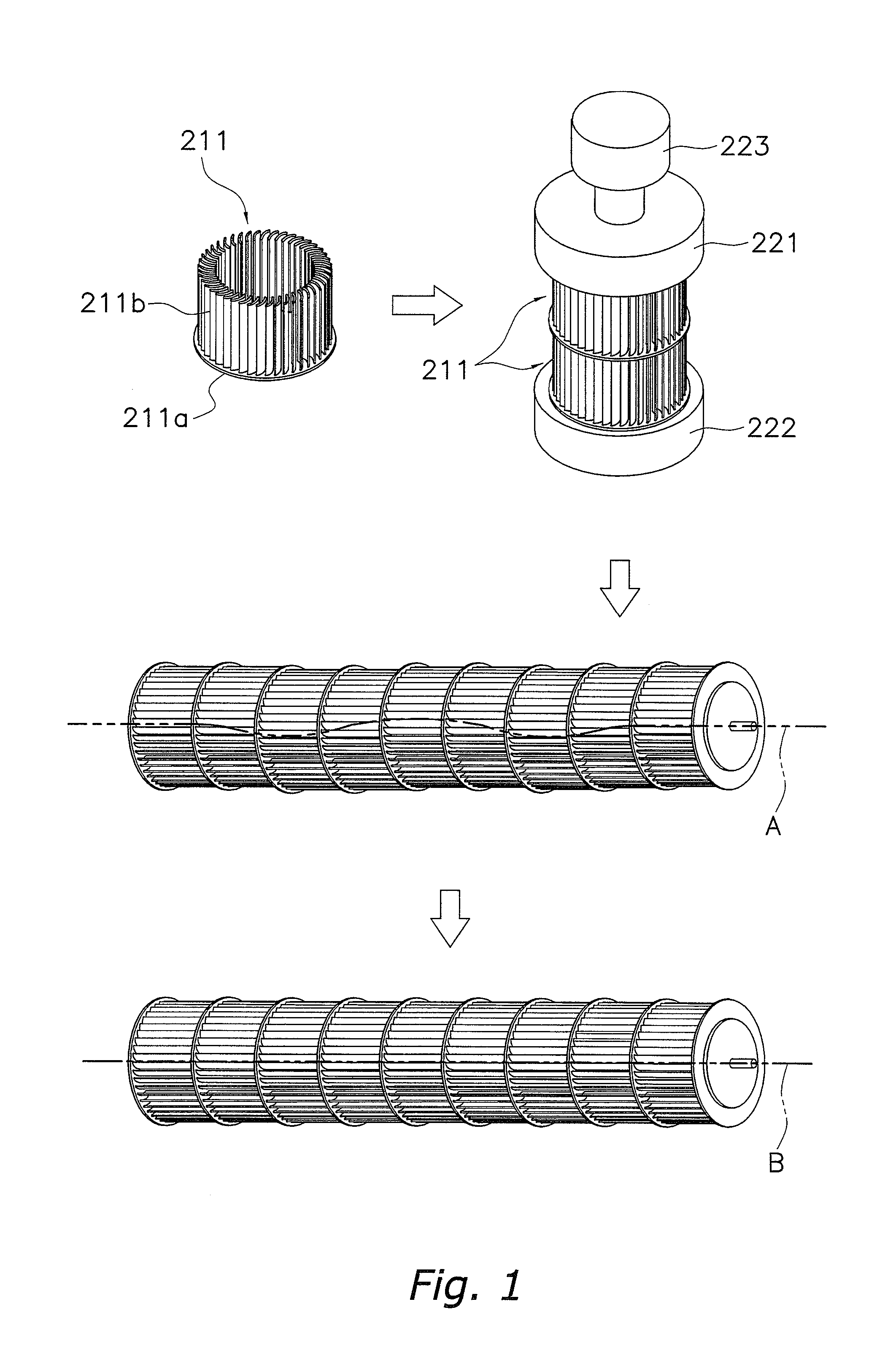 Cross-flow fan made of resin and method of manufacturing the same