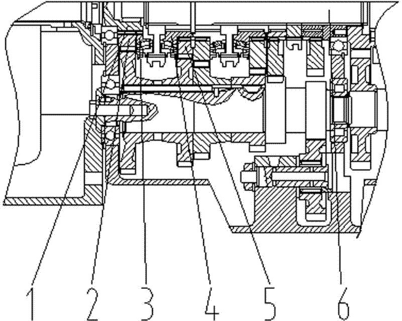 Device for simultaneously ensuring uniform load of transmission with double intermediate shafts and left and right concentricity of synchronizer