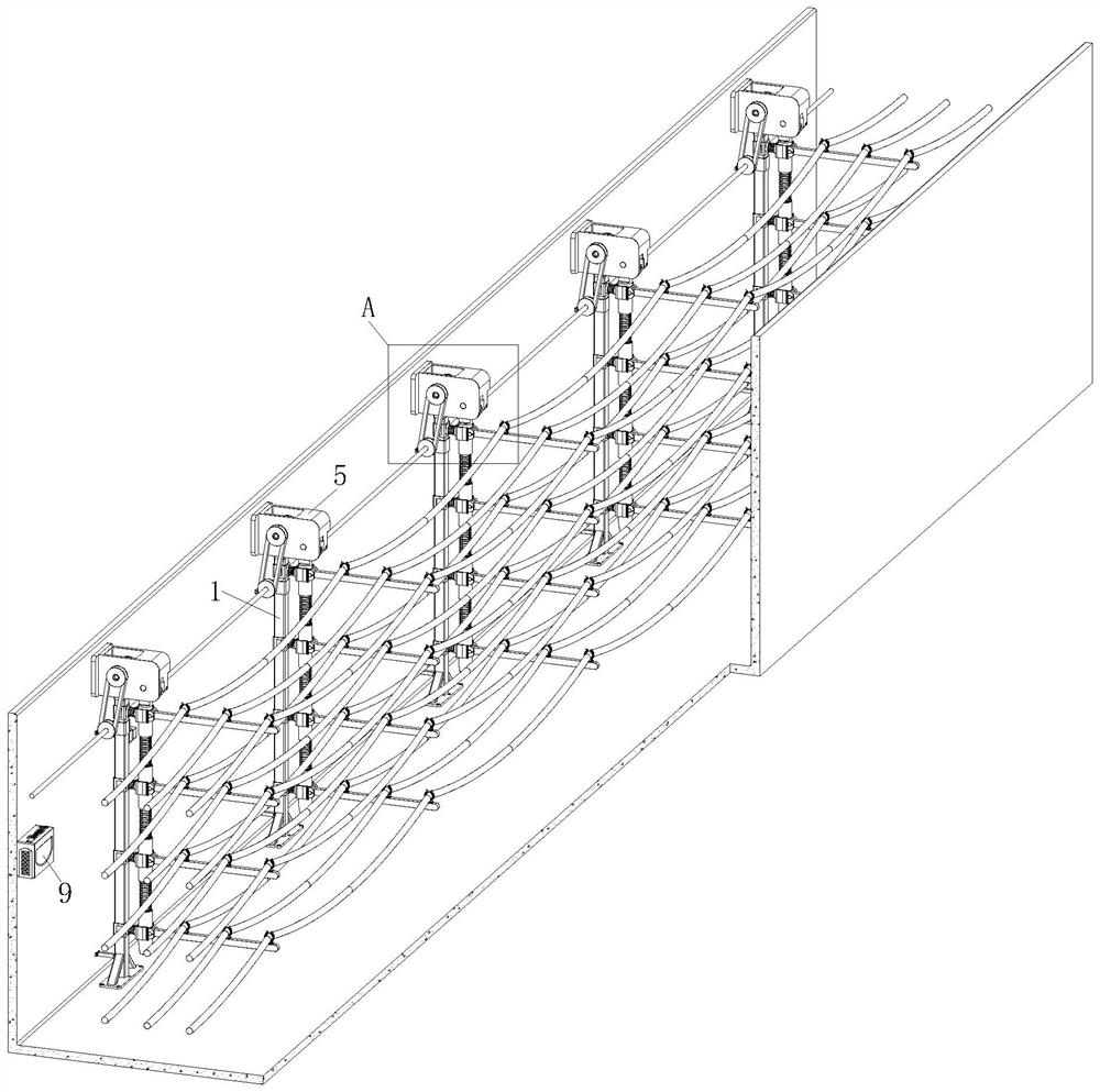 Shrinkage turnover type intelligent cable trench support