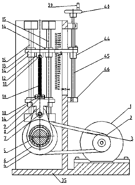 Simple mechanism for testing cycle indexes of springs of windscreen wipers