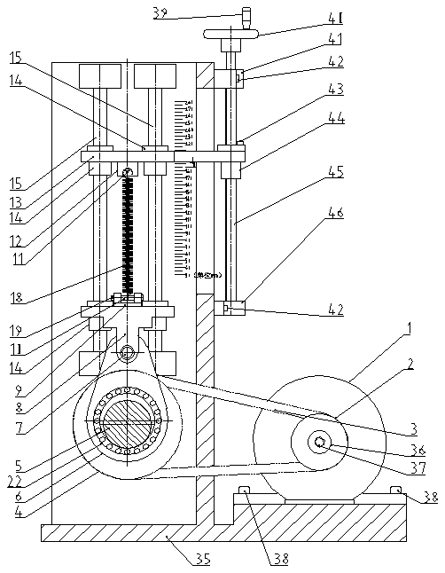 Simple mechanism for testing cycle indexes of springs of windscreen wipers