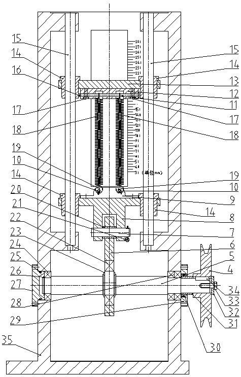 Simple mechanism for testing cycle indexes of springs of windscreen wipers