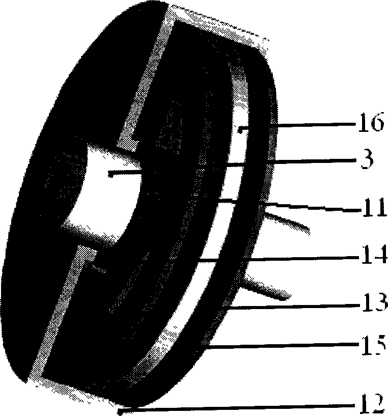 AC-DC radial-axial mixed magnetic bearing having three degrees of freedom and method for controlling the same