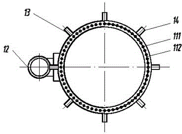 Double-region device for efficiently recovering yellow phosphorus combustion heat