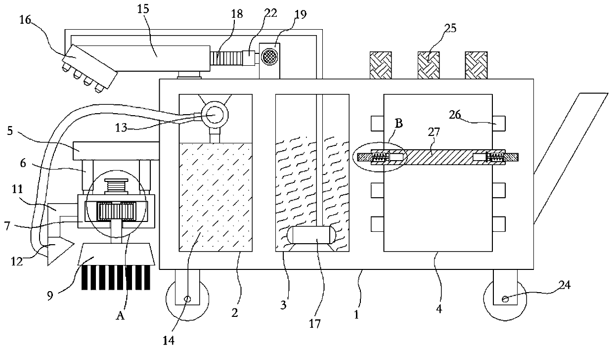 Movable clean keeping device for municipal roads