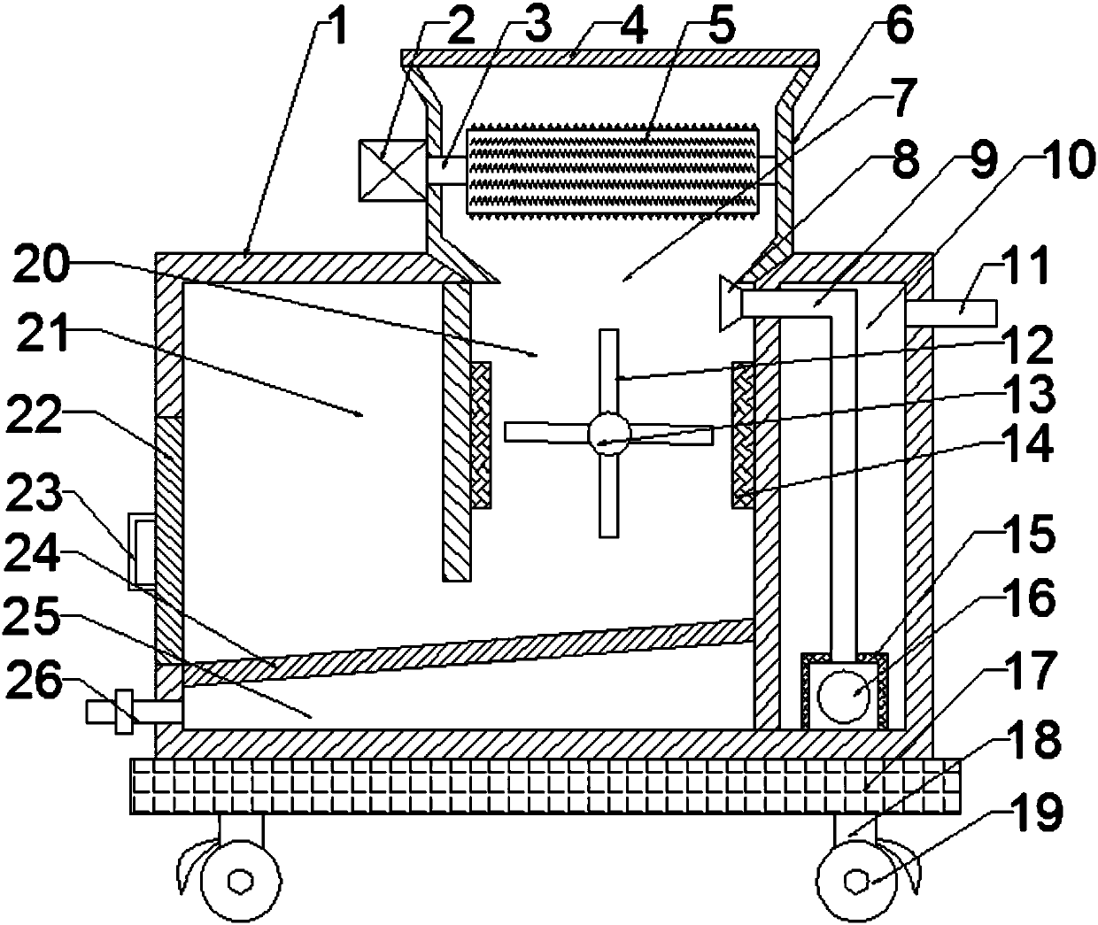 Medical waste treatment device convenient to move