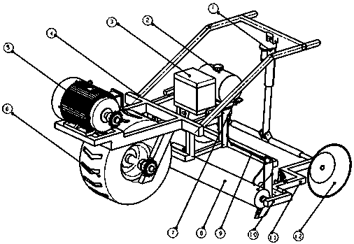 Liquid-spray embedded roller mulching film laying device