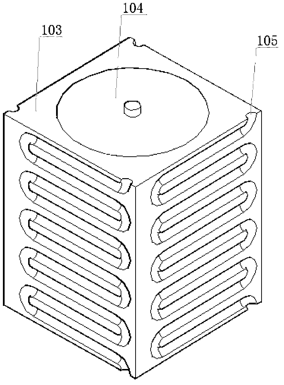 Compact type electric vehicle battery liquid cooling device