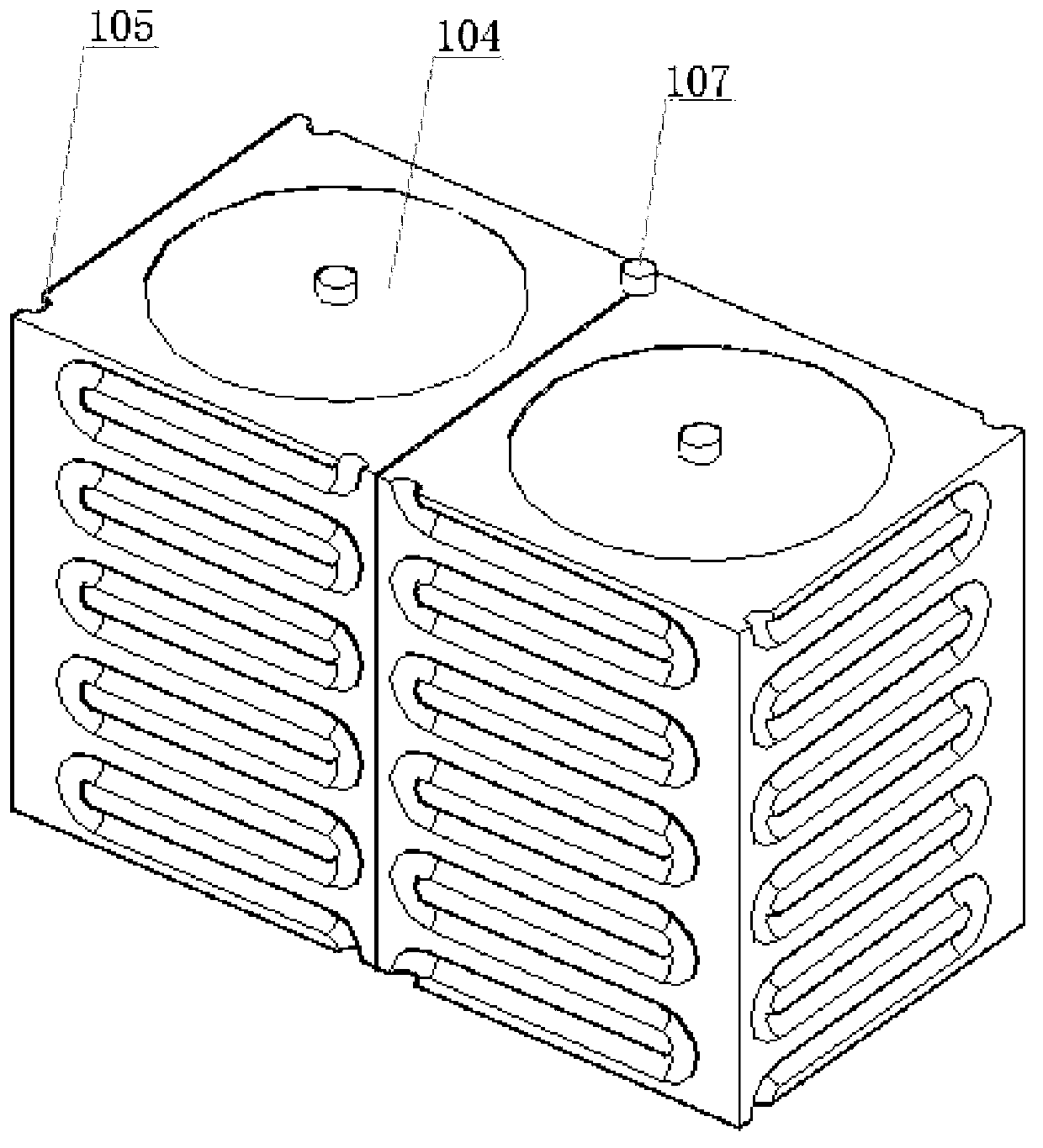 Compact type electric vehicle battery liquid cooling device