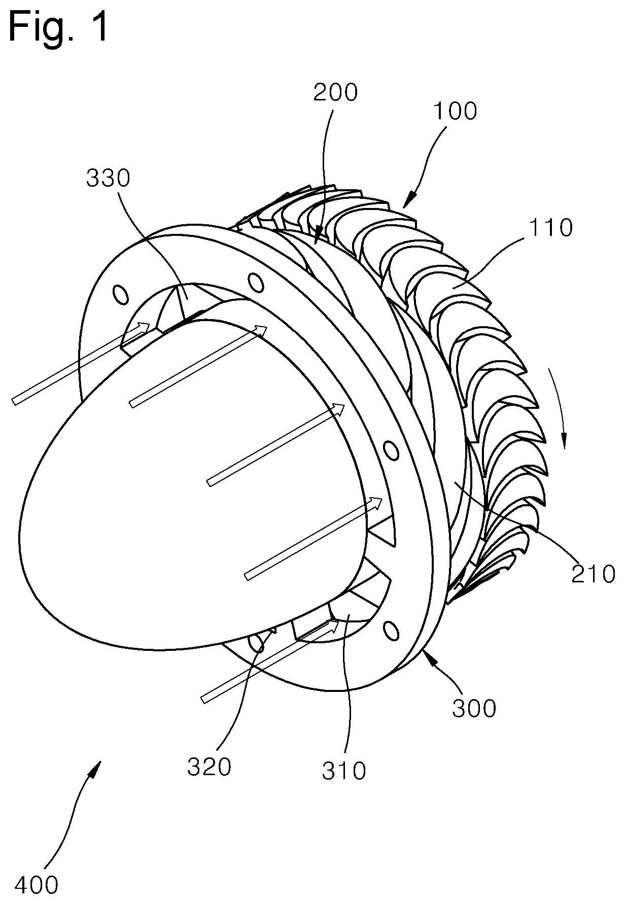 Partial admission operation turbine apparatus for improving efficiency of continuous partial admission operation and method for operating turbine apparatus using same