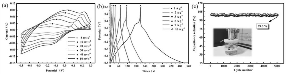 A carbon cloth-loaded layered hexagonal phase tungsten trioxide supercapacitor electrode material and preparation method thereof