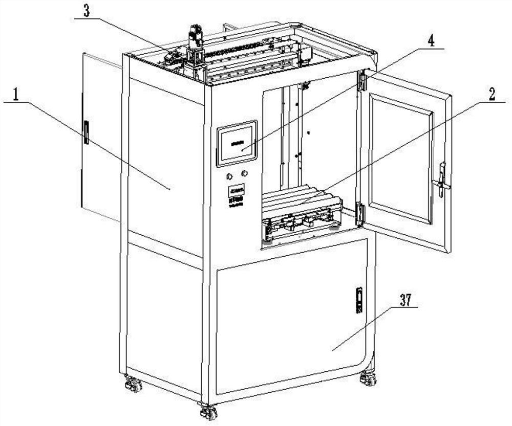 Intelligent reinforcing steel bar weighing and length measuring mechanism and weight deviation marking all-in-one machine comprising the same