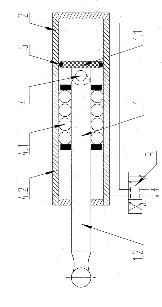 Method for utilizing rolling friction to centralize piston rod to do reciprocating motion and actuating device for utilizing rolling friction to centralize piston rod to do reciprocating motion through implementing method