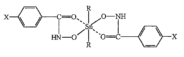 Synthesis of dihydroxytin mononuclear p-chloro, p-fluoro or p-methoxyl-benzoyl hydroxamate complex