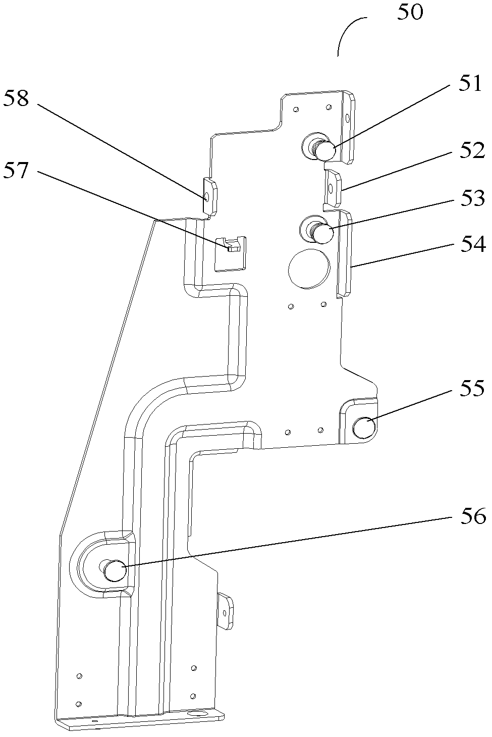 Door body adjusting device for embedded dish washing machine