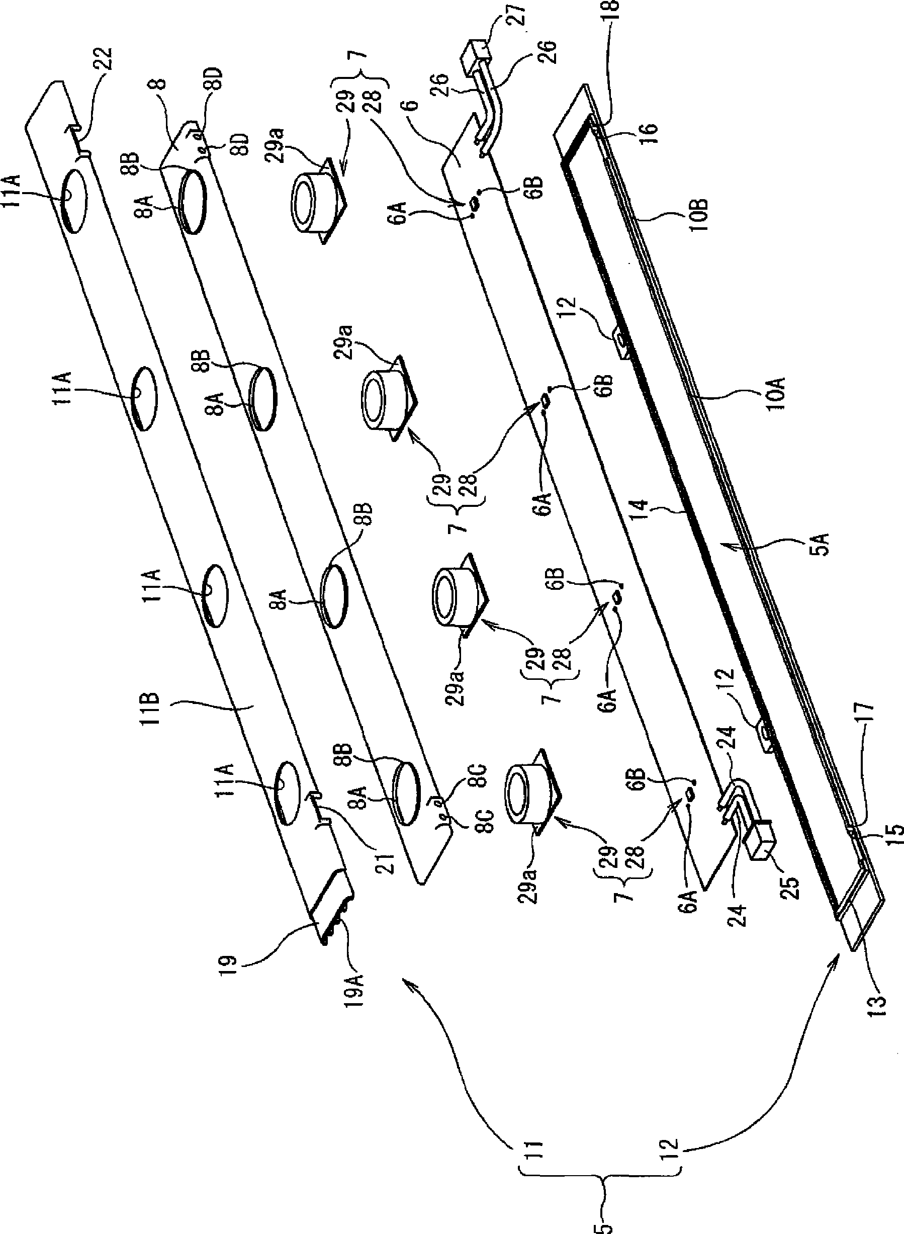 Light source module, surface area light-emitting unit, and surface area light-emitting device