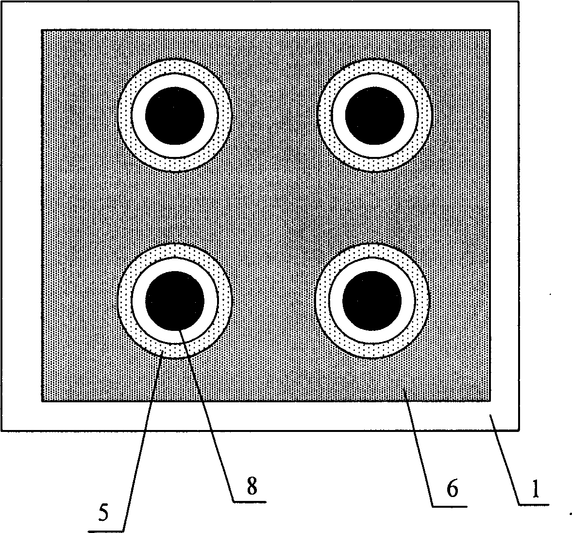 Flat panel display with integrated double flat grid array structure and its producing process