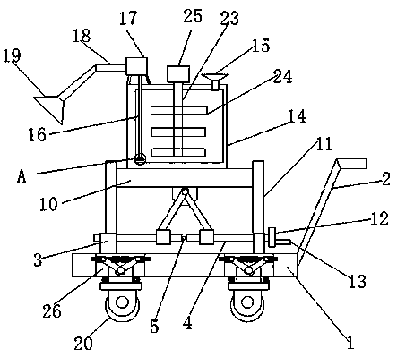 Pesticide spraying lifting device for fruit planting