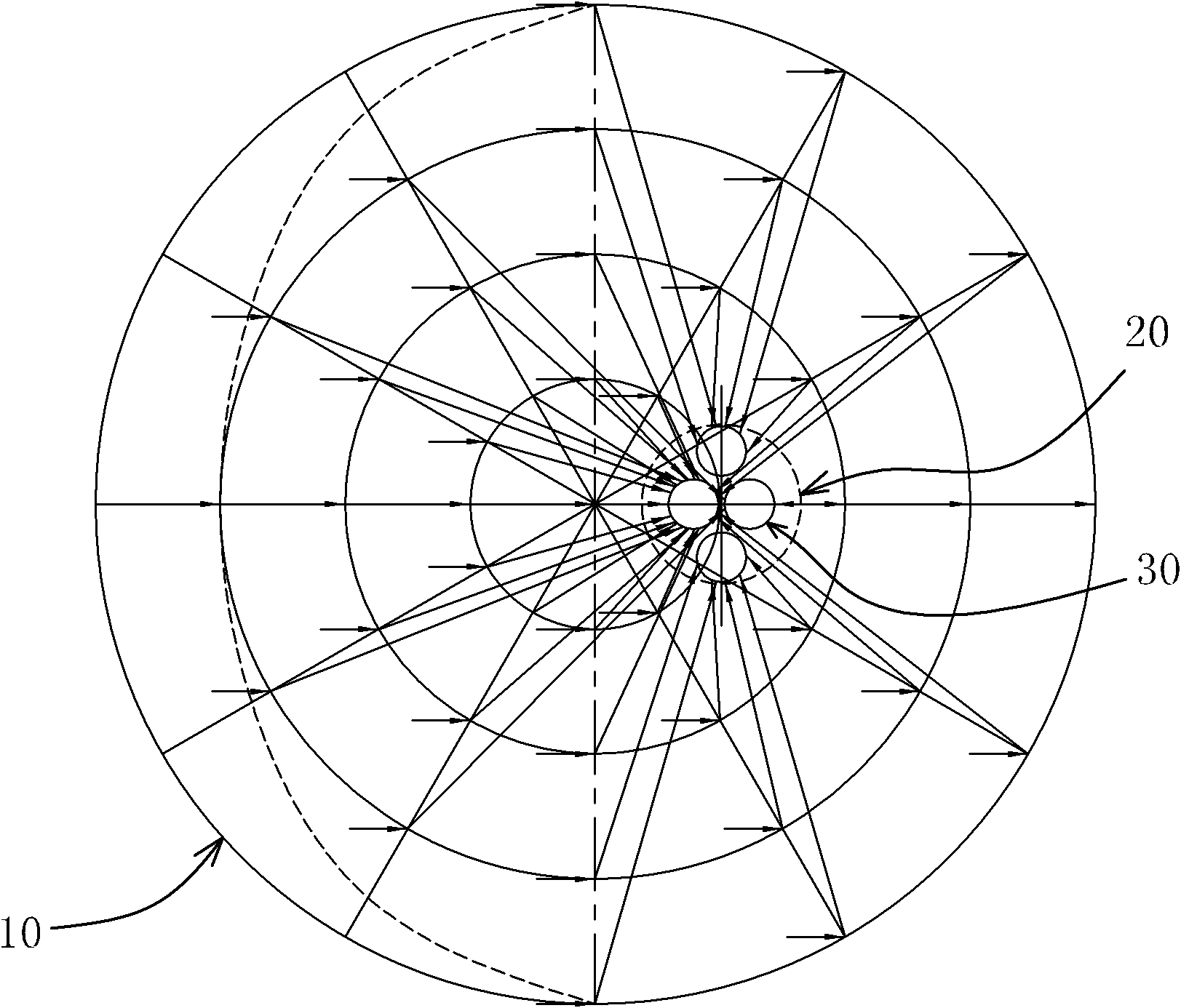 Stationary reflecting surface concentrating solar boiler