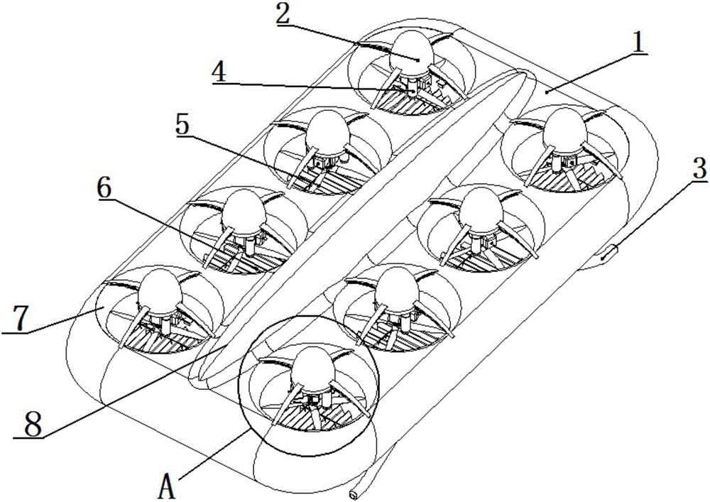 Rectangular combination ducted aircraft and flight control system and method thereof