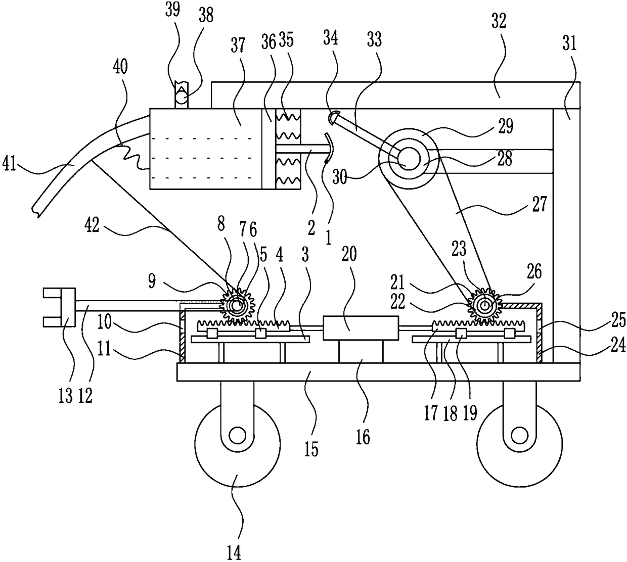 High-safety baby carriage disinfection device