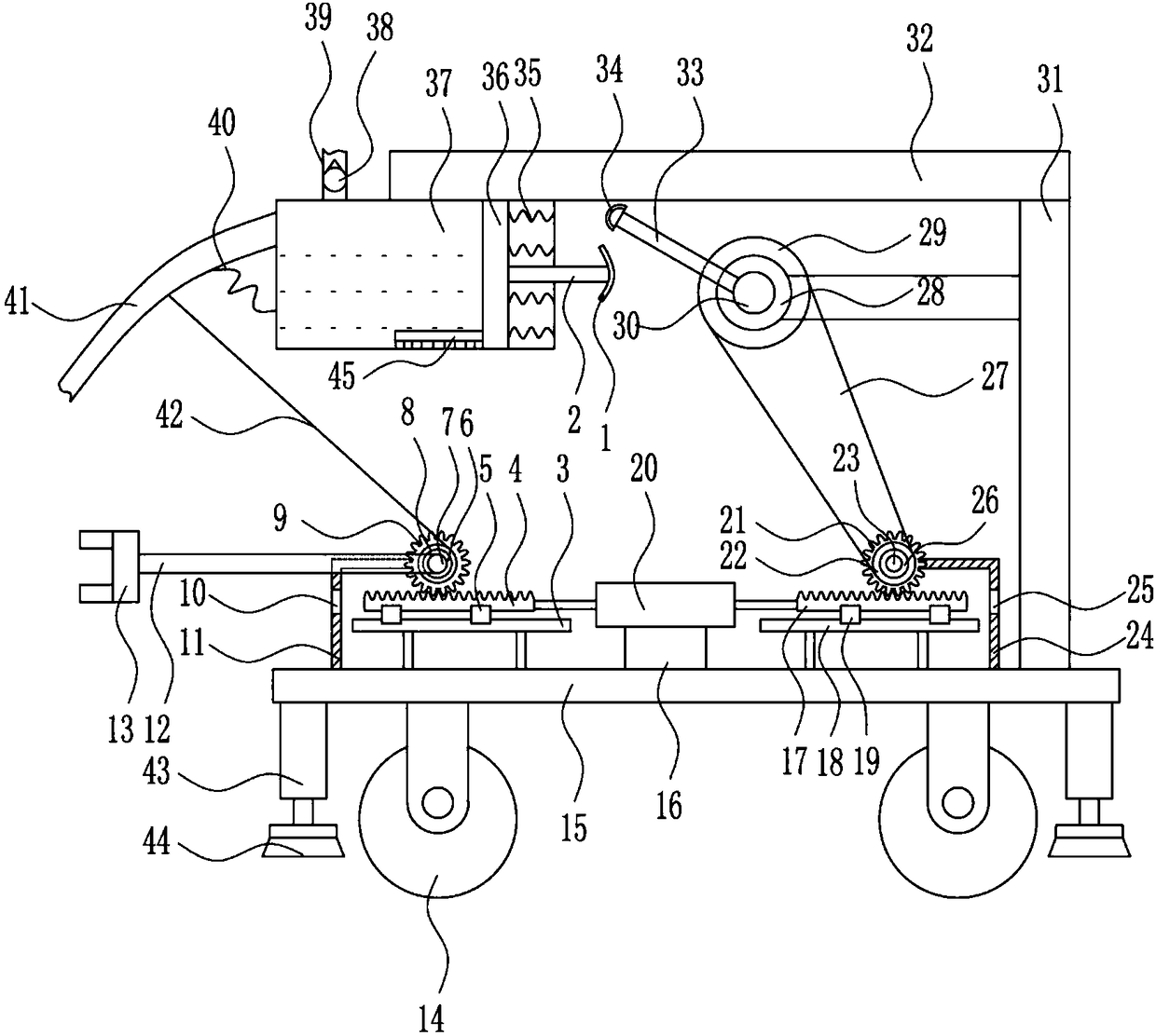 High-safety baby carriage disinfection device