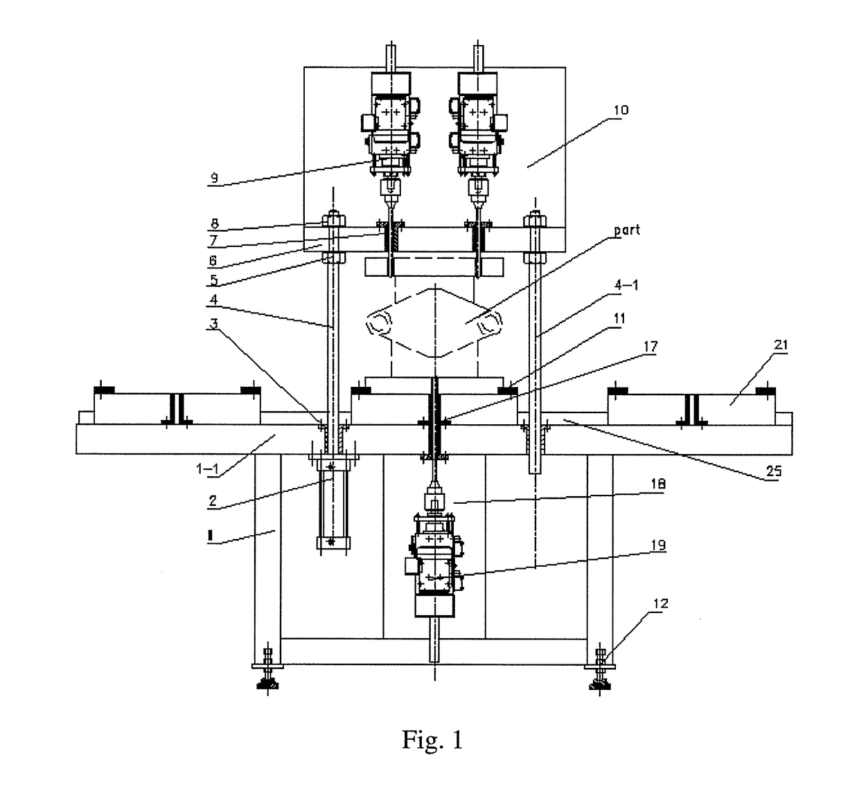 Four-directional drilling machine