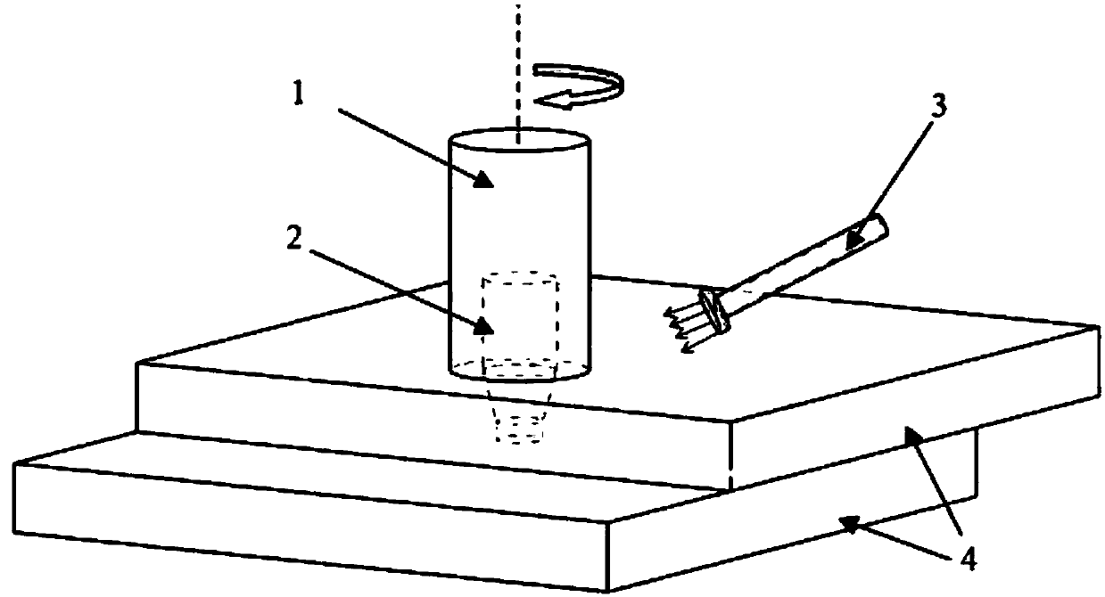 Plug pin type titanium alloy panel friction stir spot welding method