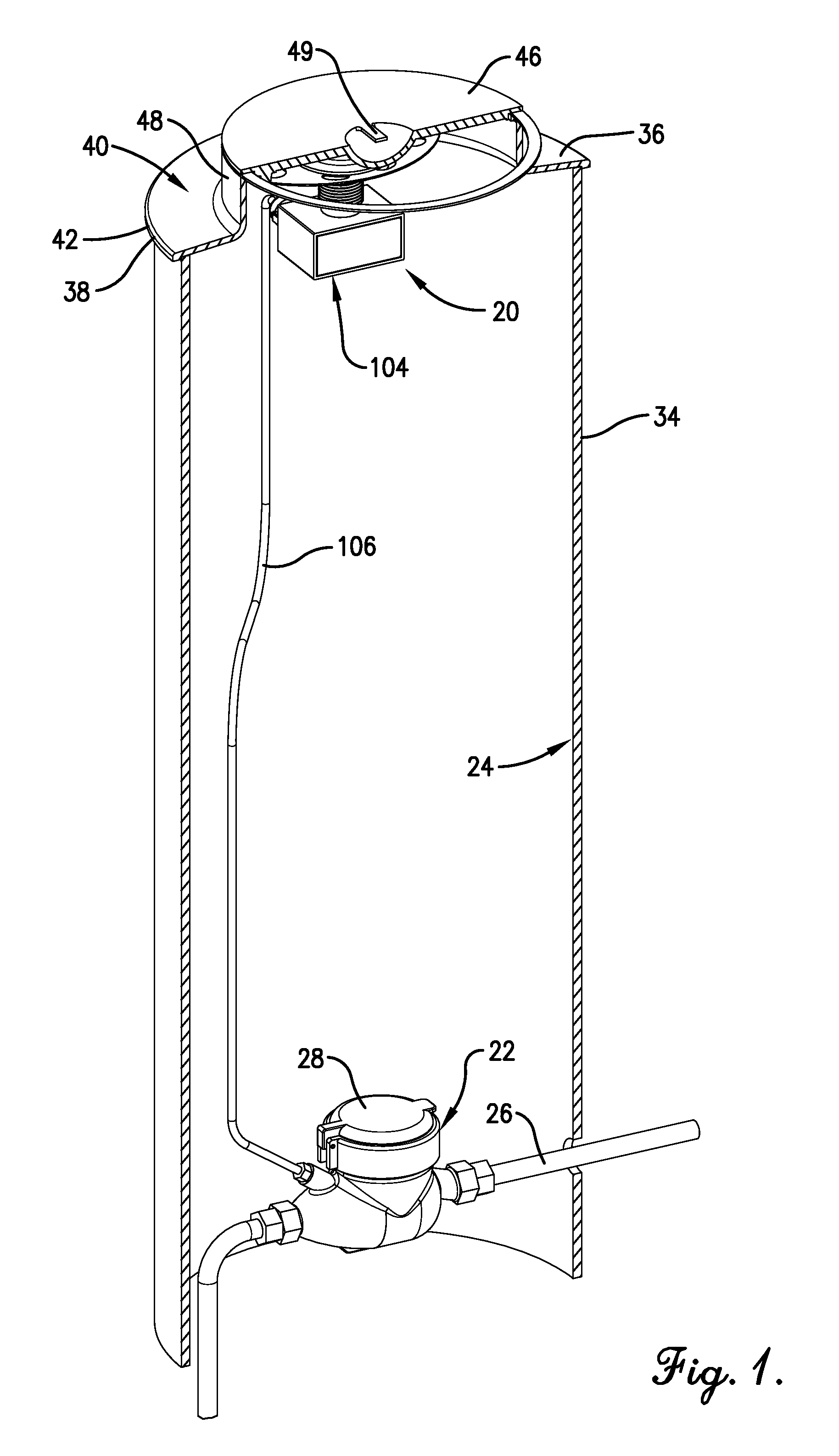 Water meter mounting bracket system and method