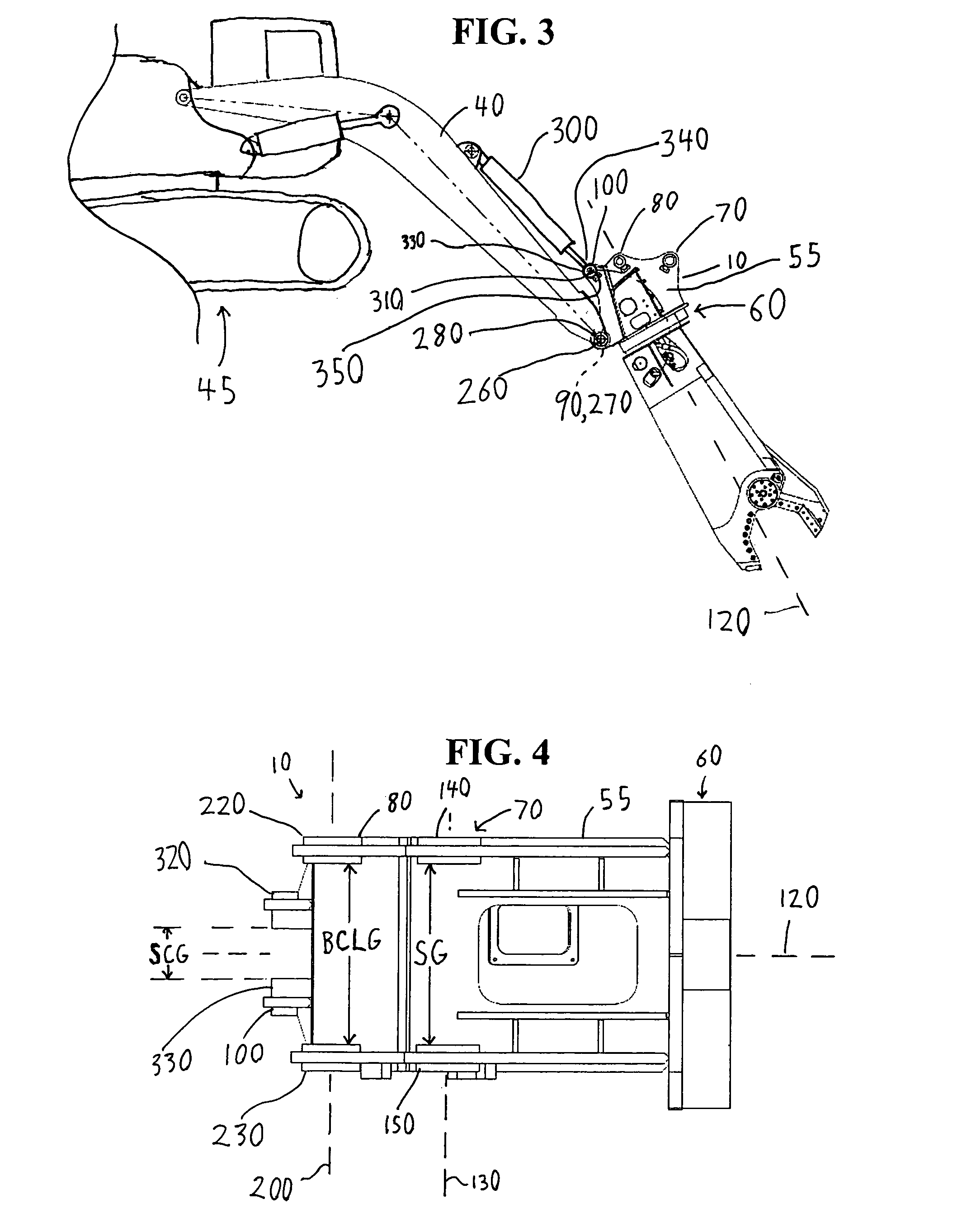 Multiple mounting bracket for a mobile processor attachment mounted on a hydraulic excavator