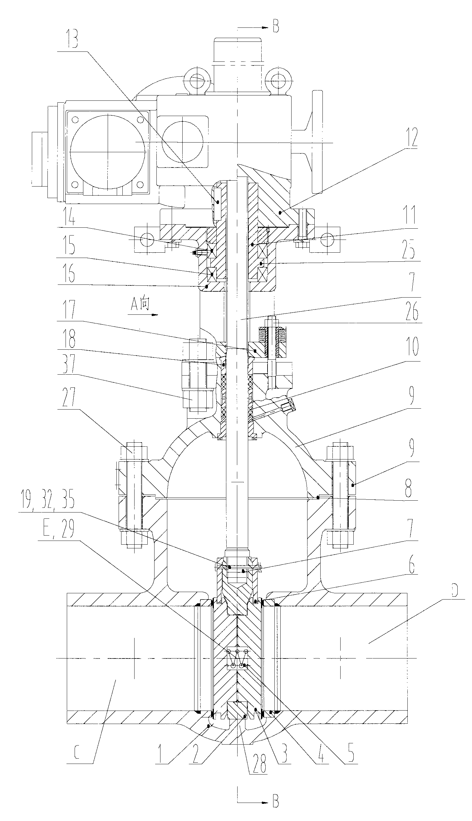 Nuclear second-stage electric V-shaped brake valve