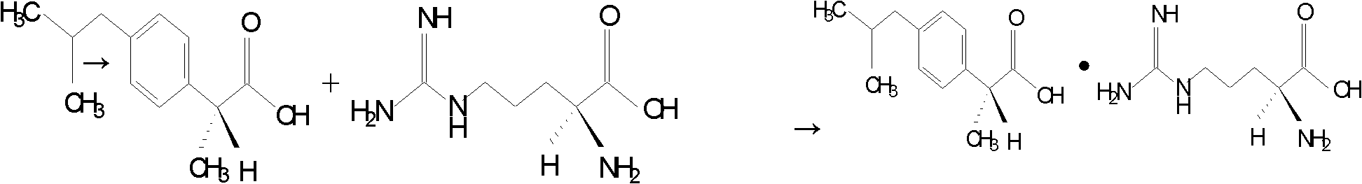 Preparation method of arginine dexibuprofen