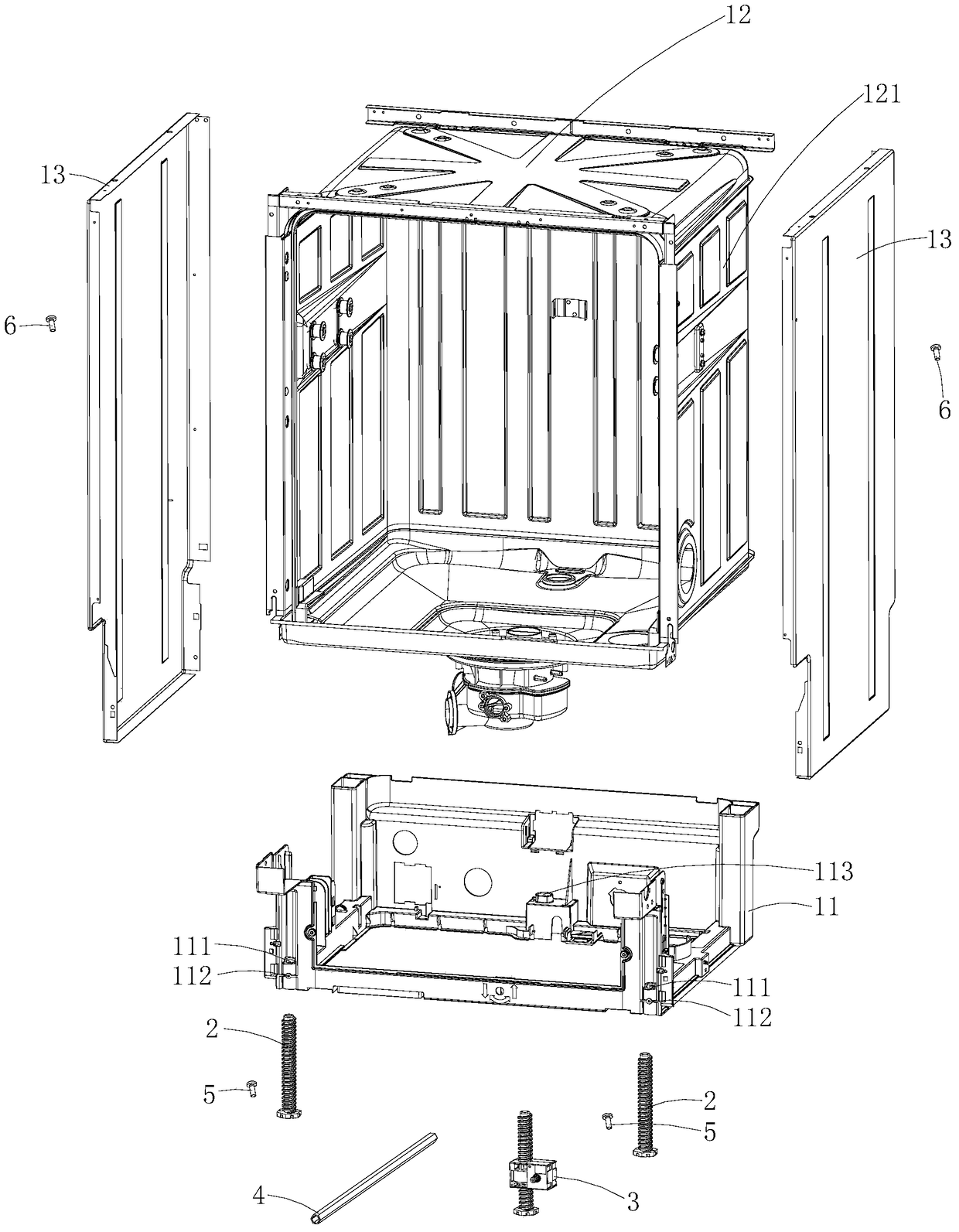 Height adjustment and positioning structure of household appliances