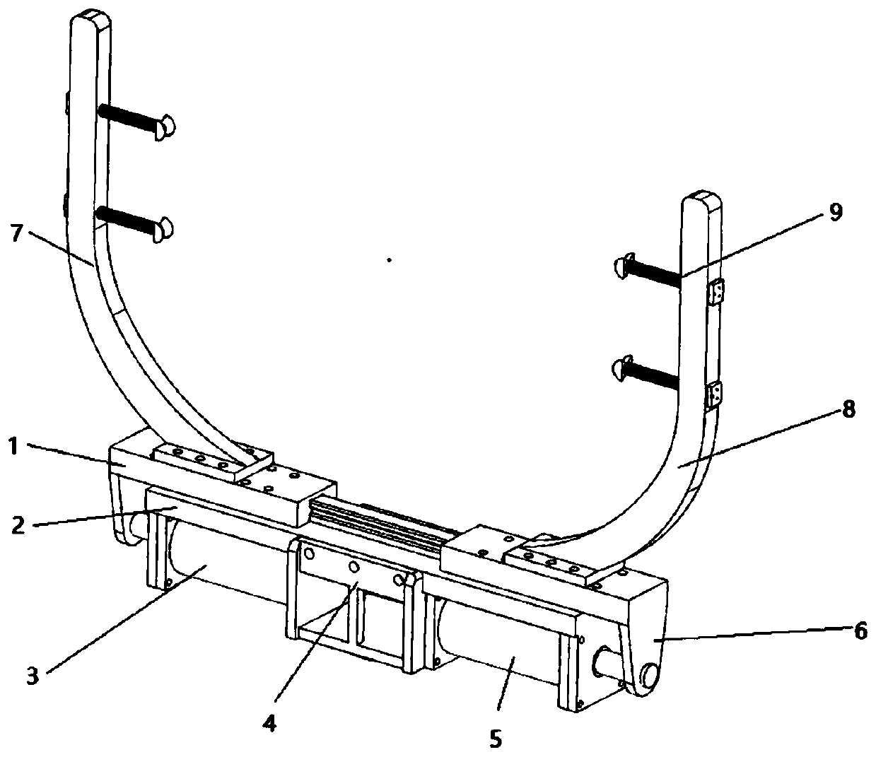 Flexible self-adaptive hub carrying mechanical arm