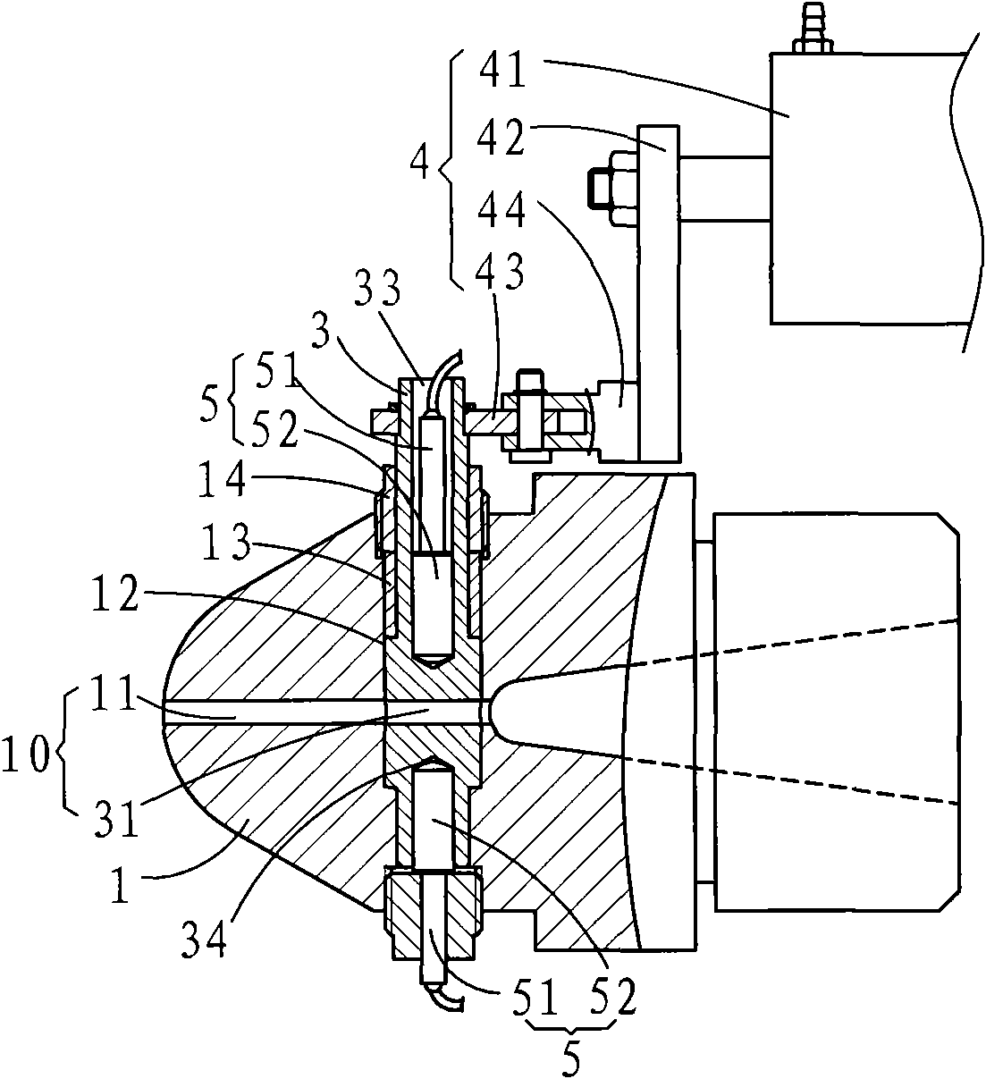 Rotary locking control method of plastic injecting nozzle