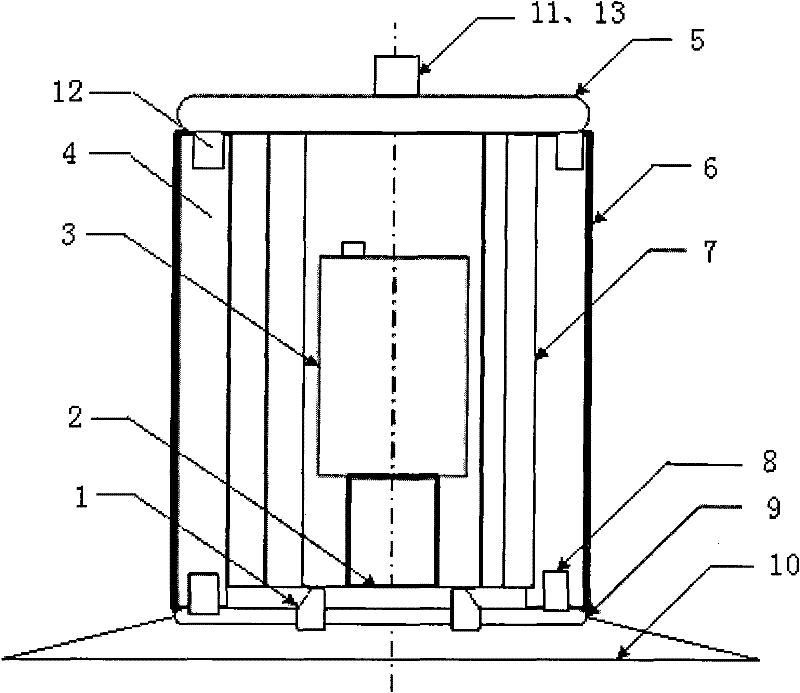 Continuous casting two cold closed chamber casting blank surface temperature field measuring device