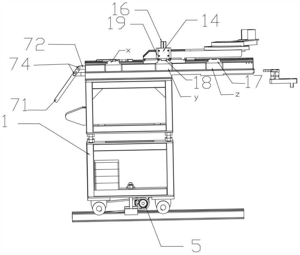 Multifunctional auxiliary trolley of hub spinning machine