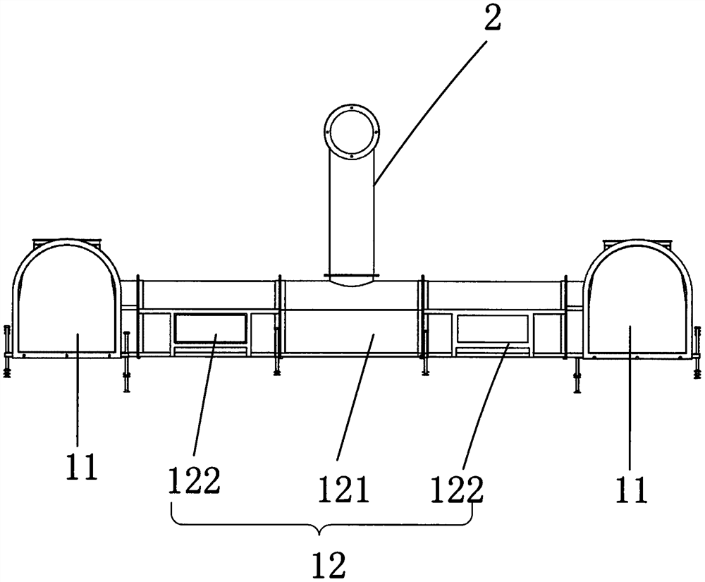 Double-hole single-line tunnel transverse channel smoke exhaust type rescue station fire model test system